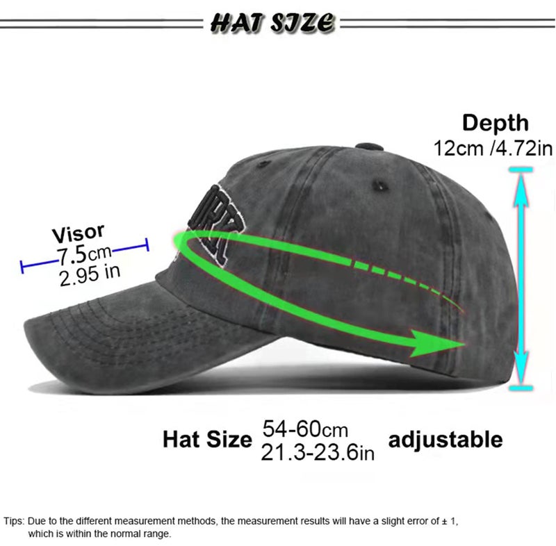 Eohak Baseball Hat New-York Distressed-Adjustable-Strapback - Washed Twill Dad Hat Unisex Black - Image 2